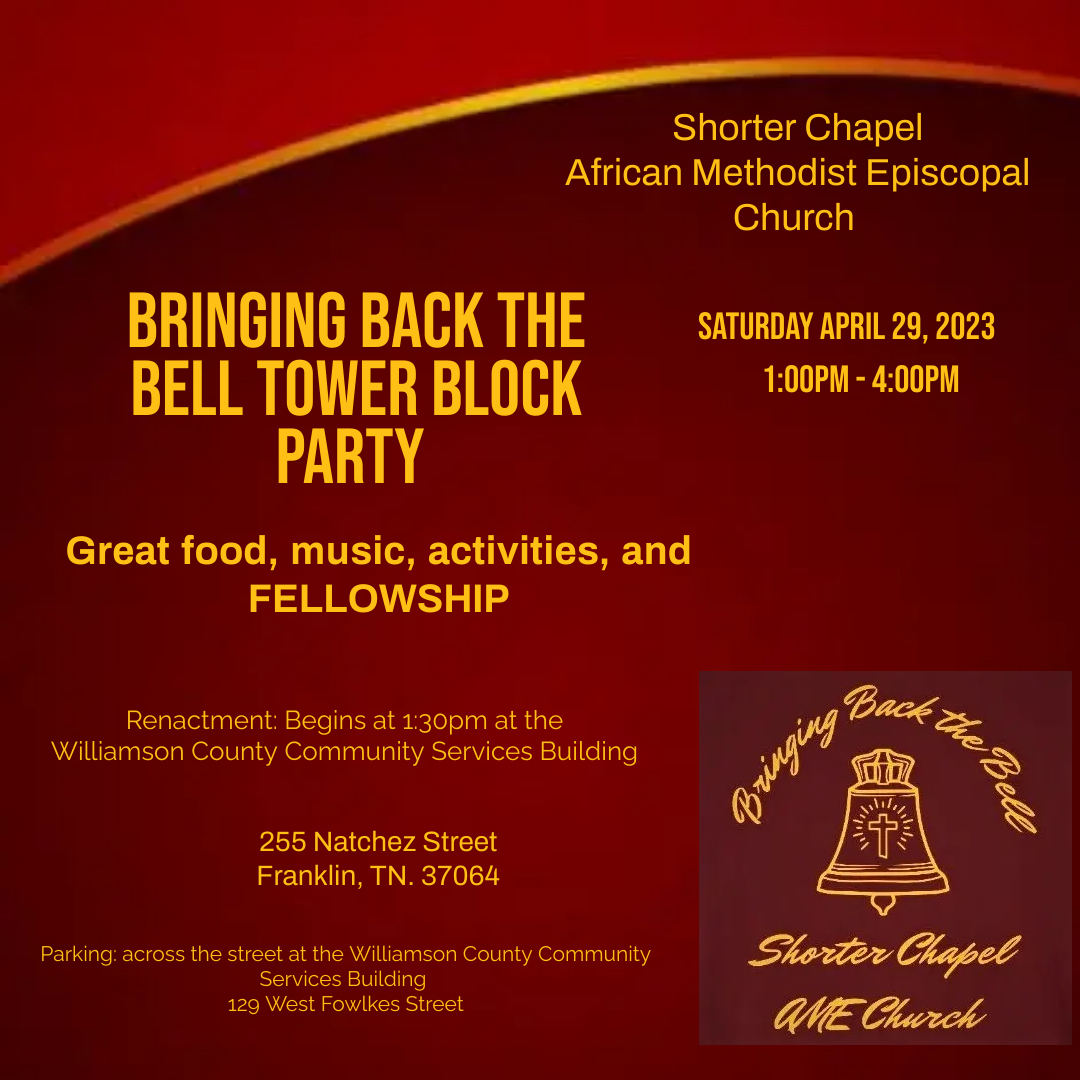 Bringing Back the Bell Tower Block Party Flyer